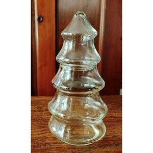 Vintage Glass Christmas Tree 2 Piece For Candy Ornaments etc
